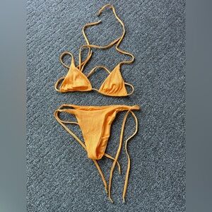 Monday Swimwear Palma top and bottom - clementine rib